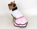 Ubranko dla psa biało - różowa sukienka