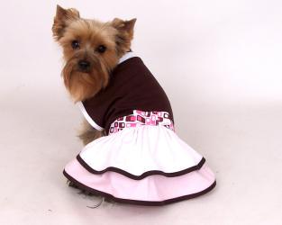 Ubranko dla psa czekoladowa sukienka