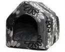 Legowiska dla psów domek srebrno-czarne kwiaty