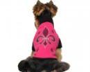 Ubranka dla psów koszulka fleur-de-lis mocny roż