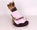 Ubranko dla psa różowo - czekoladowa sukienka