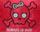 Zimowa torba dla psa Beware Of Dog malinowa