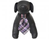 Krawat dla psa w różowo-fioletowo-czarną kratę