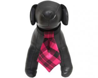 Amarantowo-czarny krawat dla psa