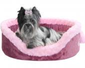 Antyalergiczne legowisko dla małego lub średniego psa wrzos-róż