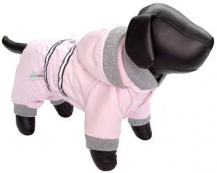 Ciepły kombinezon dla psa w kolorze różowo-popielatym
