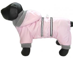 Ciepły kombinezon dla psa w kolorze różowo-popielatym