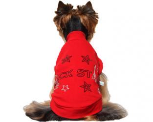 Czerwona koszulka dla psa Rock Star