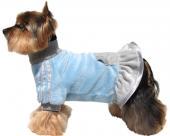 Błękitno-popielata sukienka z futerka dla psa