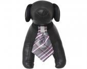 Krawat dla psa srebrno-różowy w kratkę
