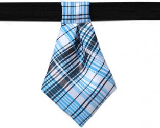 Krawat dla psa w błękitno-białą kratkę