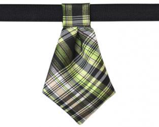 Krawat dla psa w zielono-beżową kratę