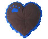 Legowisko serce czekoladowo - niebieskie