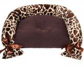 Sofa beżowo-brązowa żyrafa