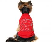 Ubranie dla psa koszulka Happy Dog czerwona