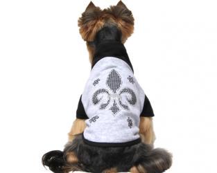 Ubranka dla psów koszulka fleur-de-lis popielata
