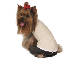 Ubranko dla psa pelerynka satynowa waniliowa